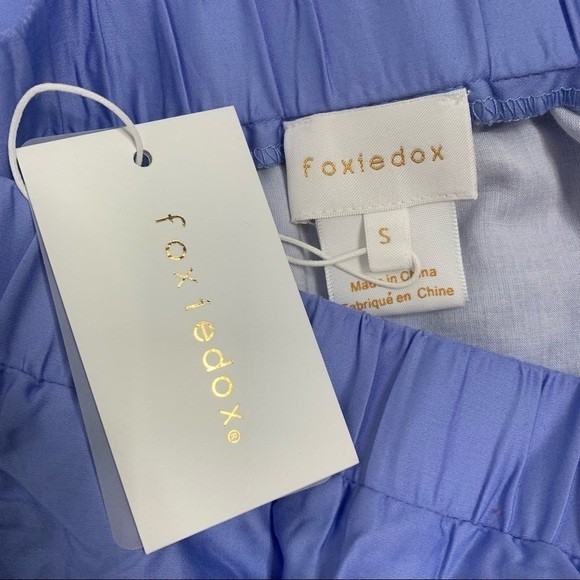 Foxiedox Blue Off Shoulder Embroidered Shift Dress NWT - Picture 11 of 15